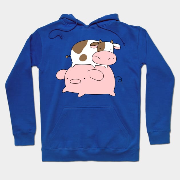 Pig and Little Cow Hoodie by saradaboru